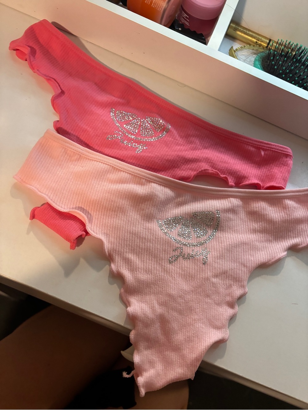 4 pack bundle ' Pink Ombre Ruffle Bikini Briefs - Sparkle Lemon Detail